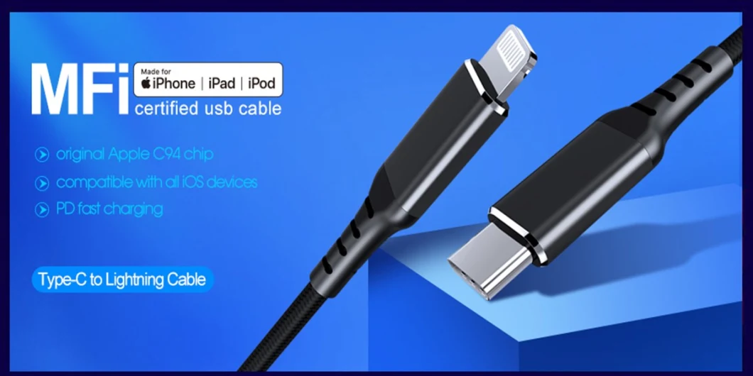 C89 Chip Nylon Braid USB Cable 2.4A Data USB Cable for iPhone iPad iPod