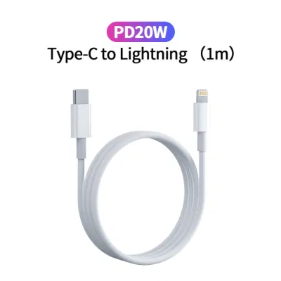 1m/2m White for iPhone Original Shape ABS Shell Charging Data Cable Type