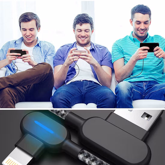 2023 New Lightning Charging Cable with LED Display for iPhone 11 12 13 Lightning to USB Cable for iPhone USB Data Cable
